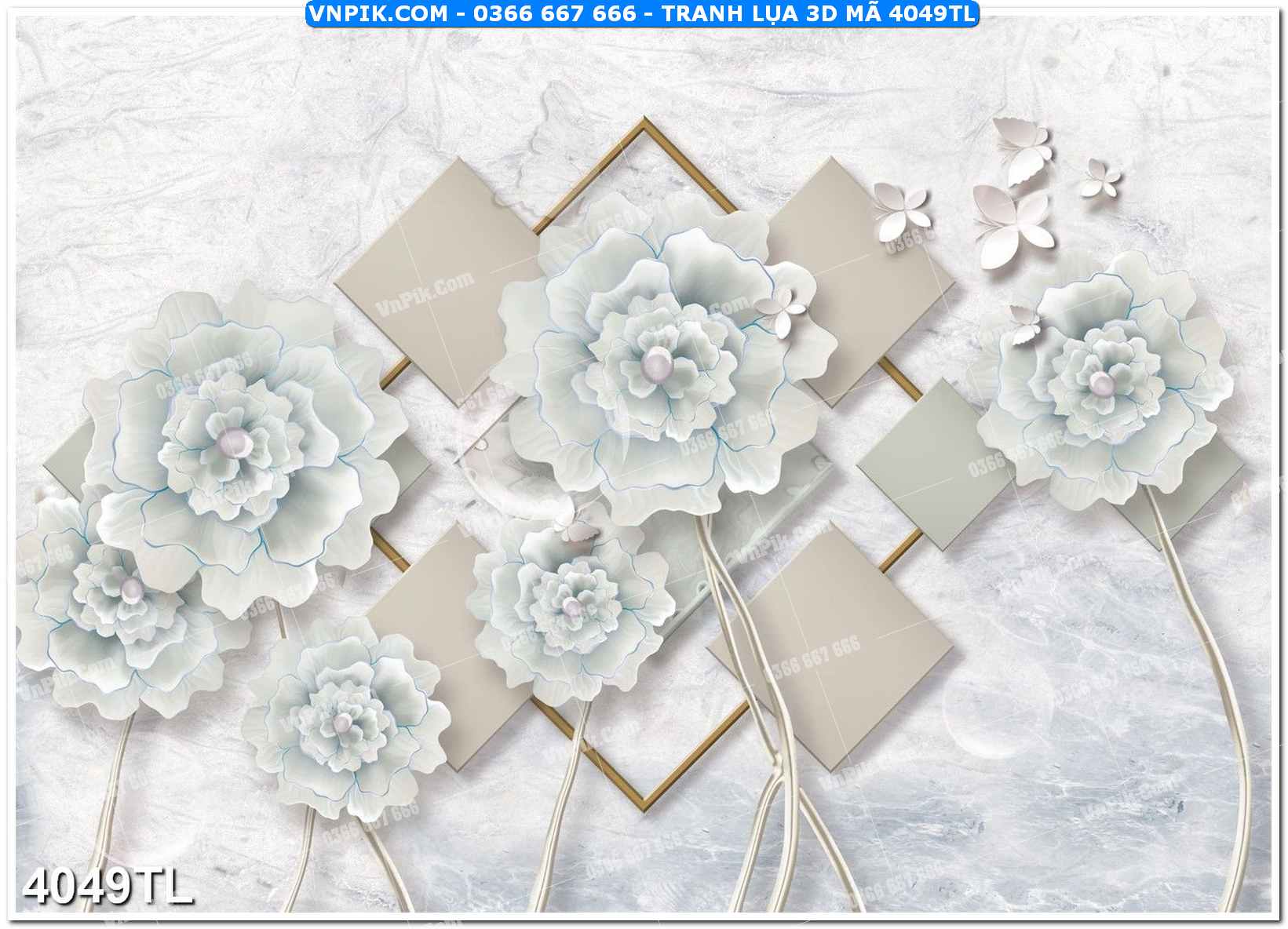 Tranh lụa 3D – Tranh trang trí dán tường 4049TL