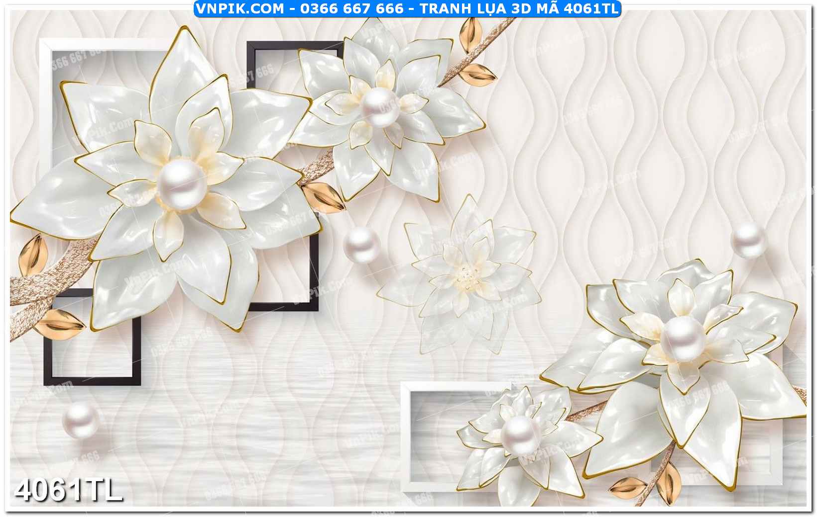 Tranh lụa 3D – Tranh trang trí dán tường 4061TL