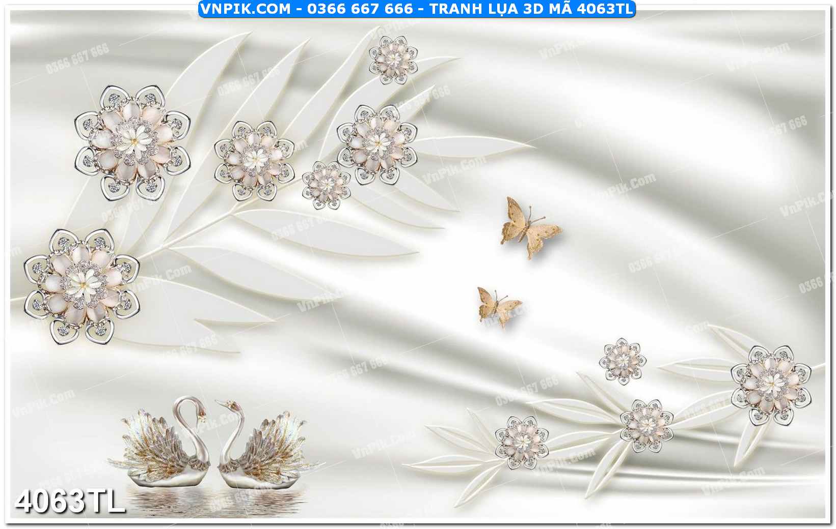 Tranh lụa 3D – Tranh trang trí dán tường 4063TL