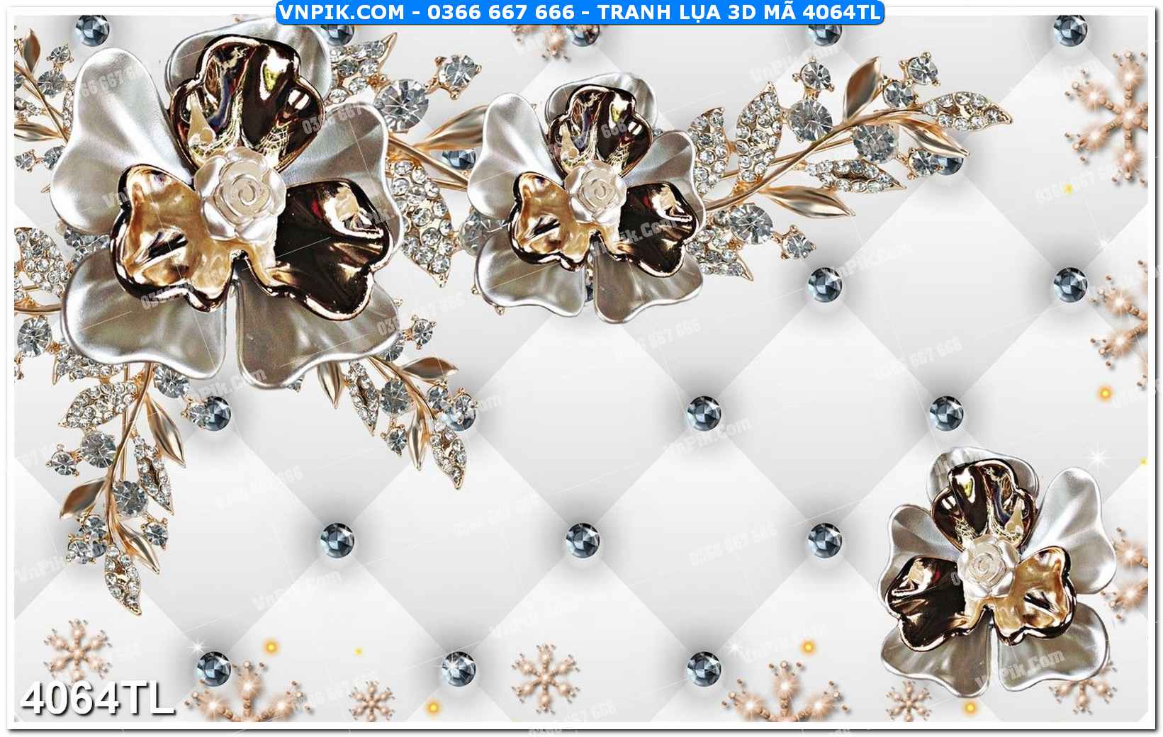 Tranh lụa 3D – Tranh trang trí dán tường 4064TL