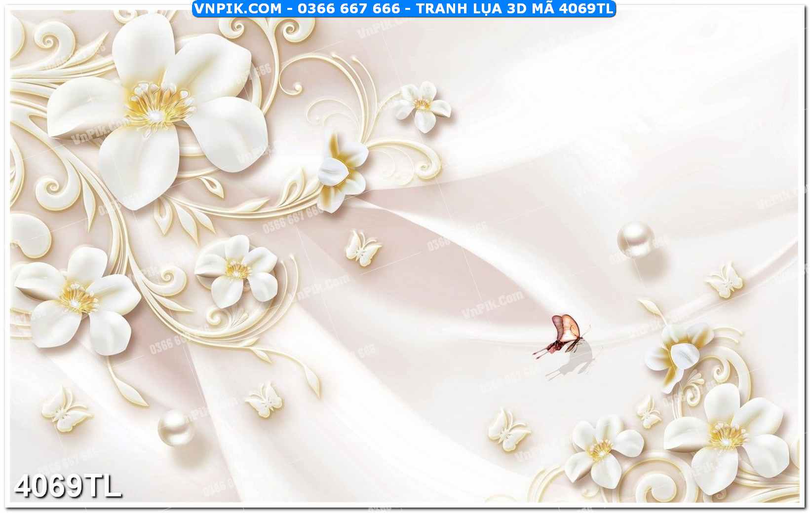 Tranh lụa 3D – Tranh trang trí dán tường 4069TL