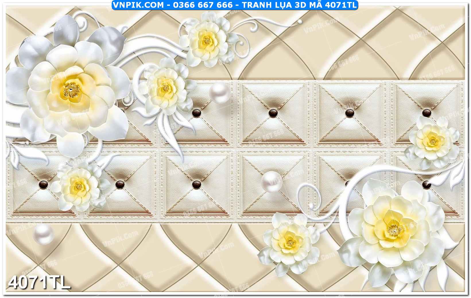 Tranh lụa 3D – Tranh trang trí dán tường 4071TL