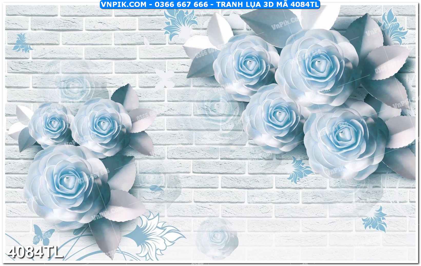 Tranh lụa 3D – Tranh trang trí dán tường 4084TL