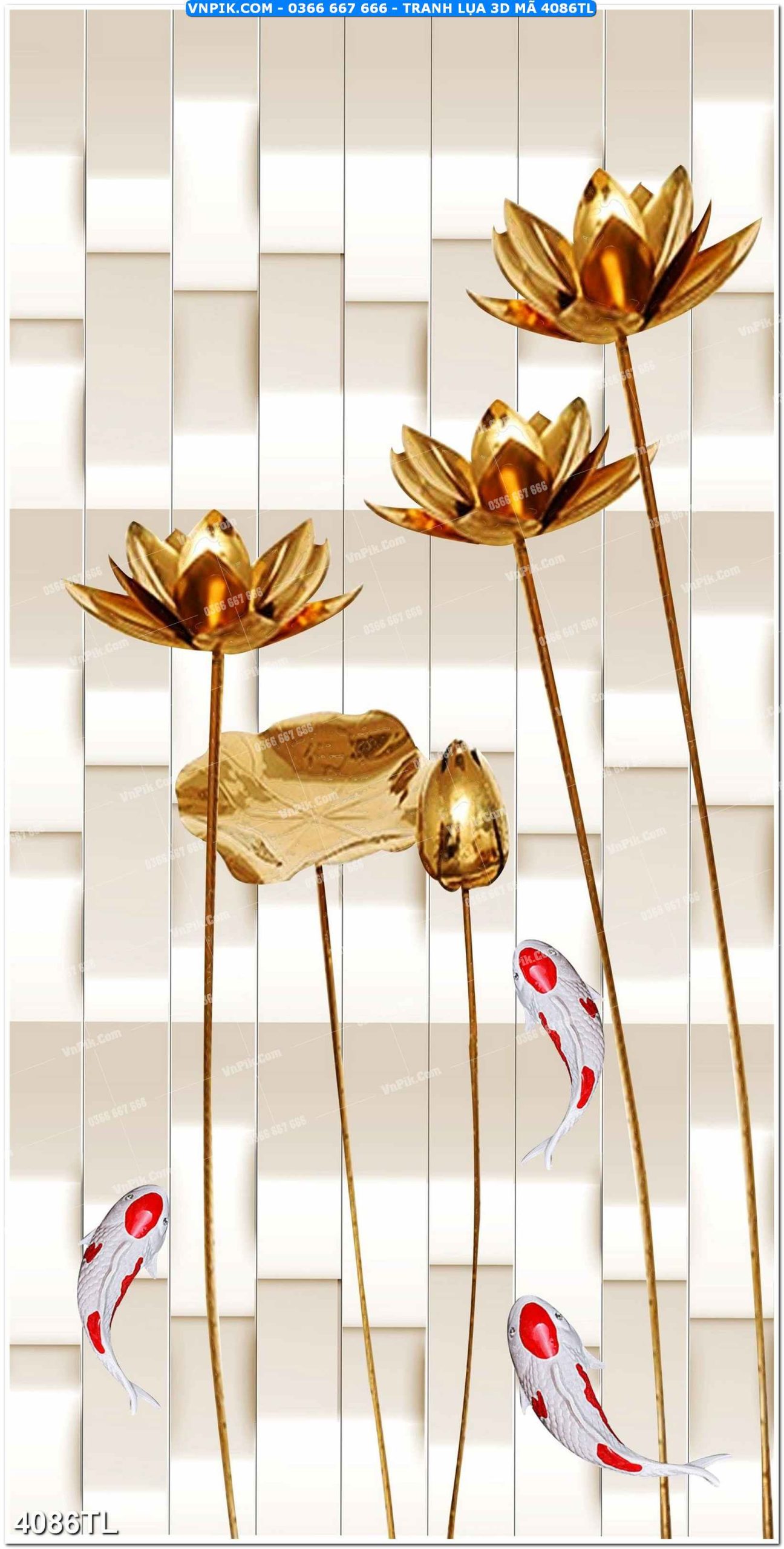 Tranh lụa 3D – Tranh trang trí dán tường 4086TL