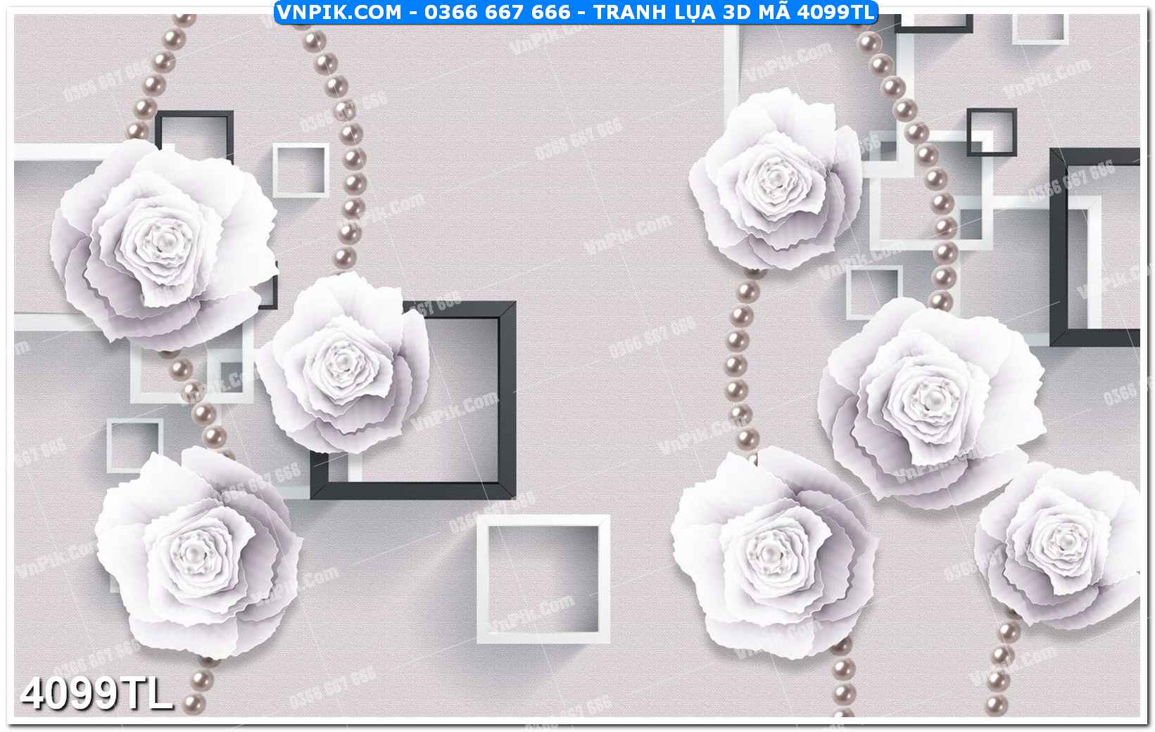 Tranh lụa 3D – Tranh trang trí dán tường 4099TL