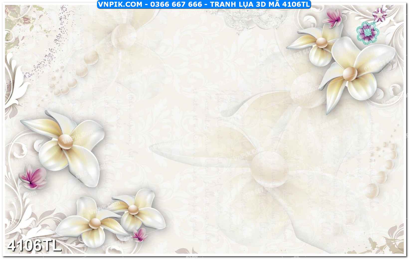 Tranh lụa 3D – Tranh trang trí dán tường 4106TL