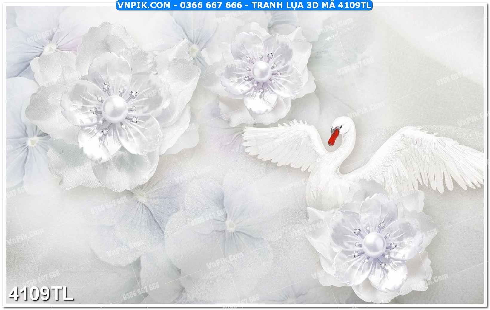 Tranh lụa 3D – Tranh trang trí dán tường 4109TL