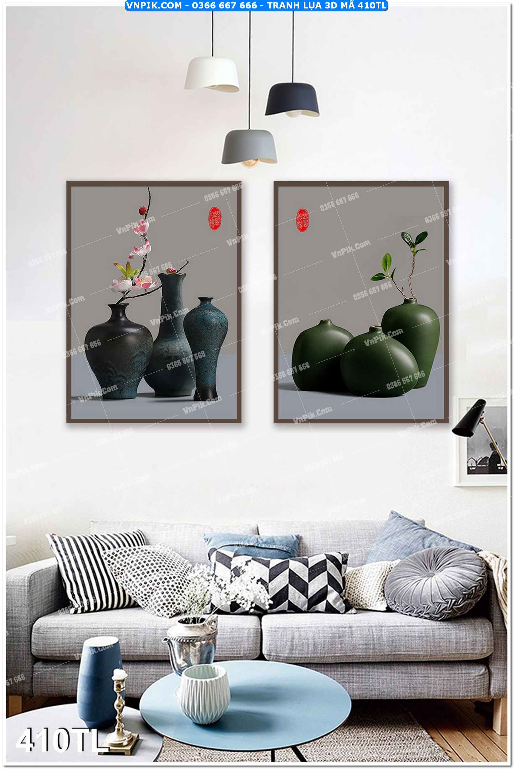 Tranh lụa 3D – Tranh trang trí dán tường 410TL