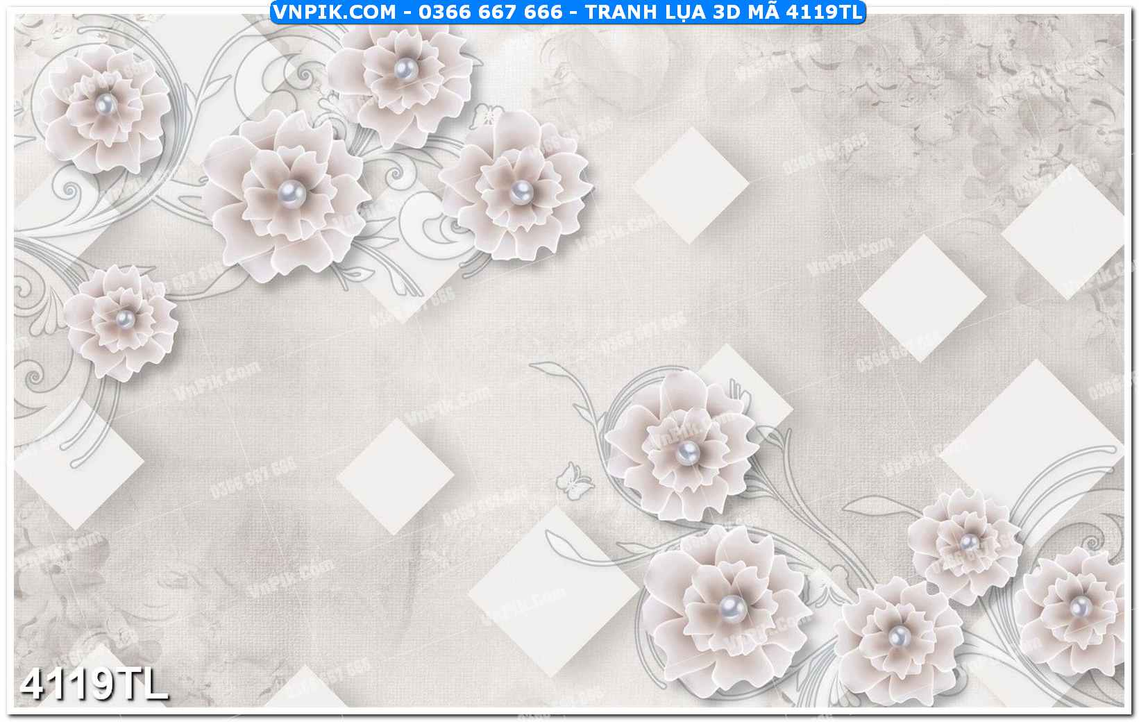 Tranh lụa 3D – Tranh trang trí dán tường 4119TL