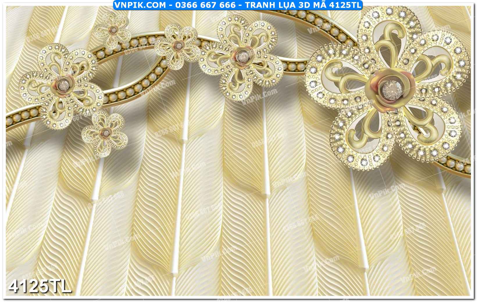 Tranh lụa 3D – Tranh trang trí dán tường 4125TL