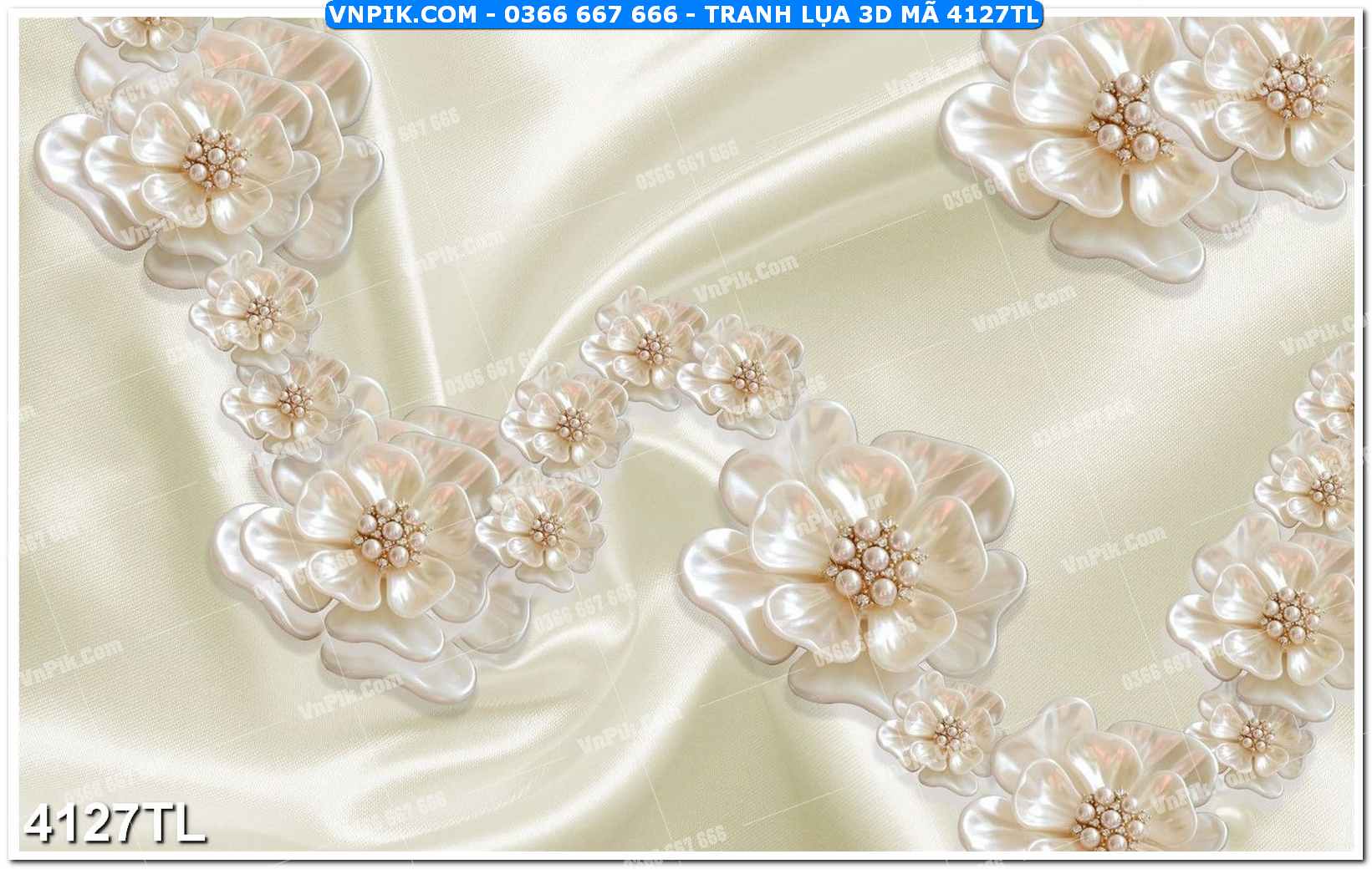 Tranh lụa 3D – Tranh trang trí dán tường 4127TL