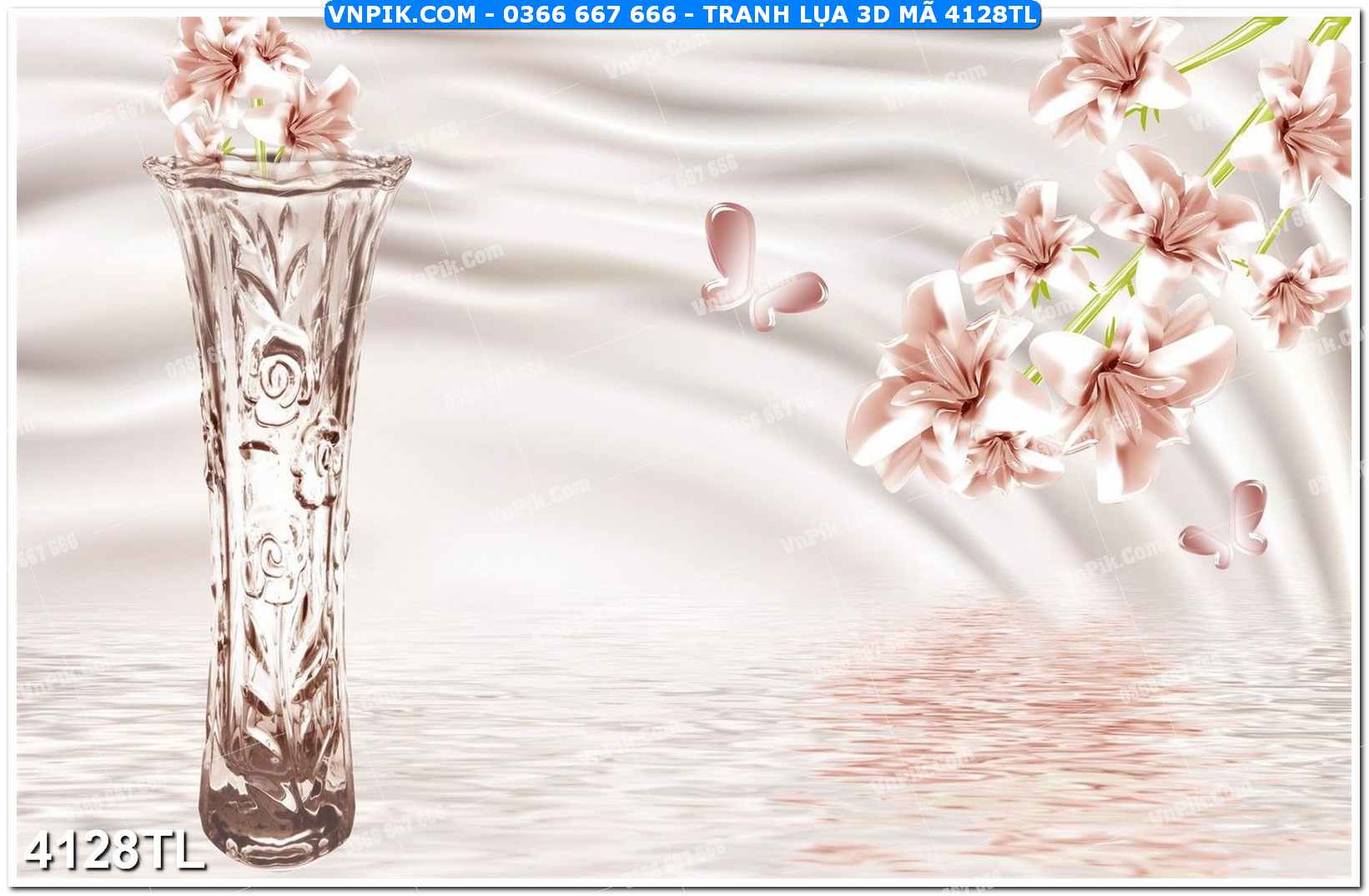 Tranh lụa 3D – Tranh trang trí dán tường 4128TL