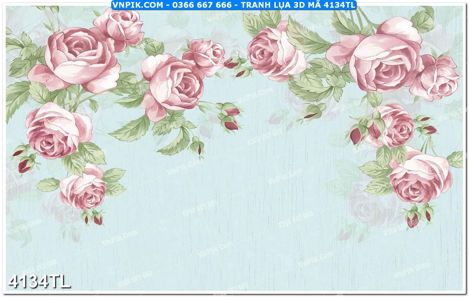 Tranh lụa 3D – Tranh trang trí dán tường 4134TL