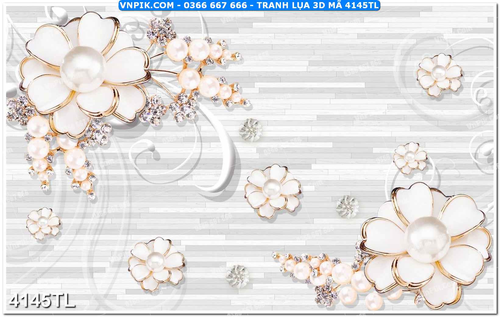 Tranh lụa 3D – Tranh trang trí dán tường 4145TL