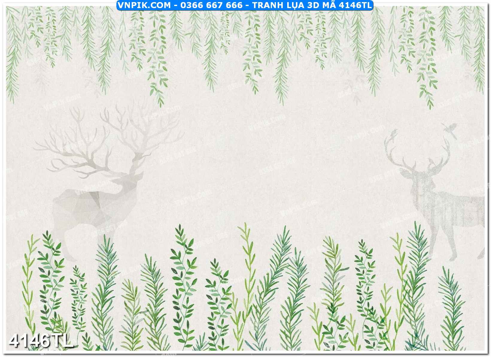 Tranh lụa 3D – Tranh trang trí dán tường 4146TL