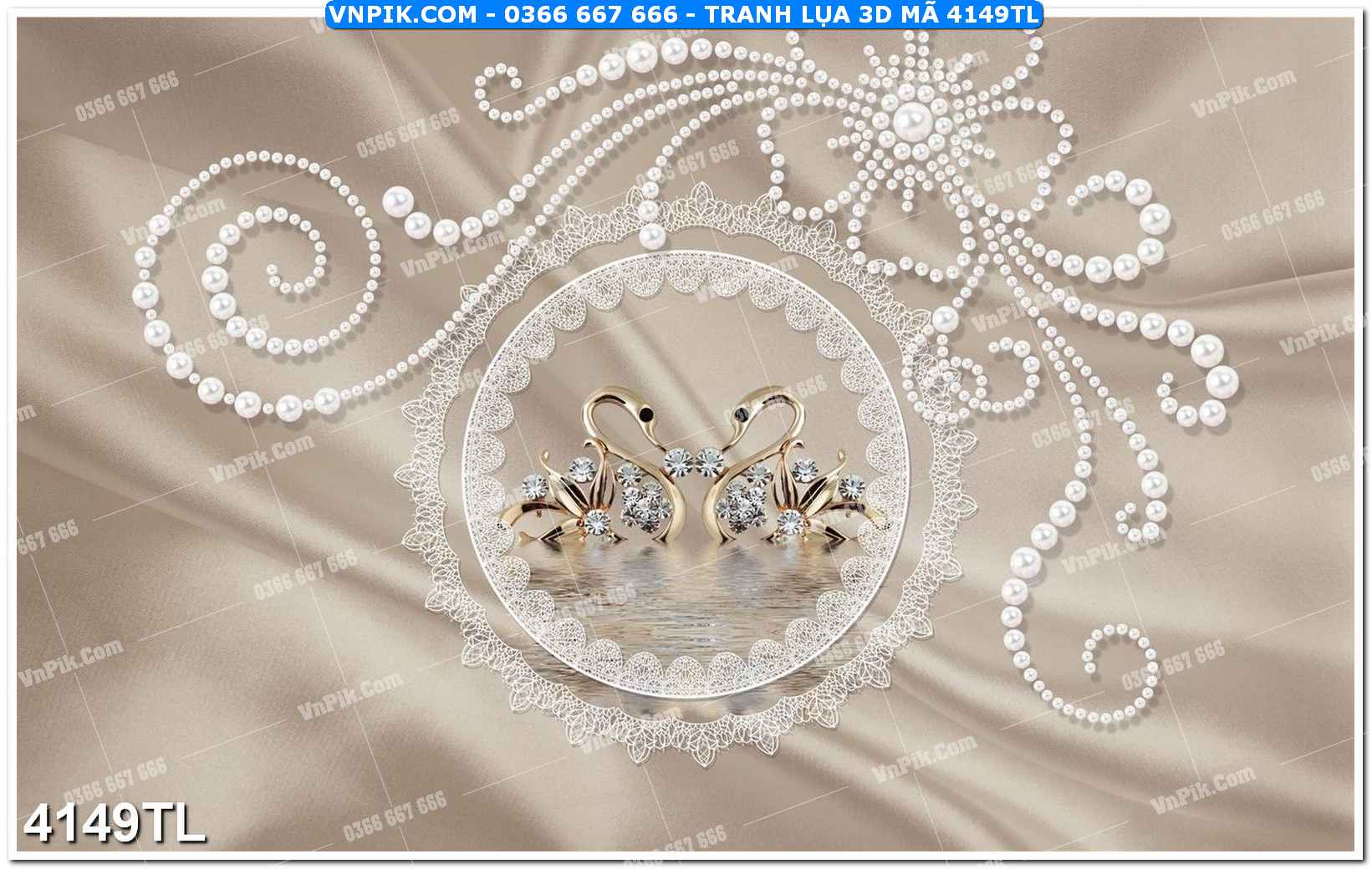 Tranh lụa 3D – Tranh trang trí dán tường 4149TL