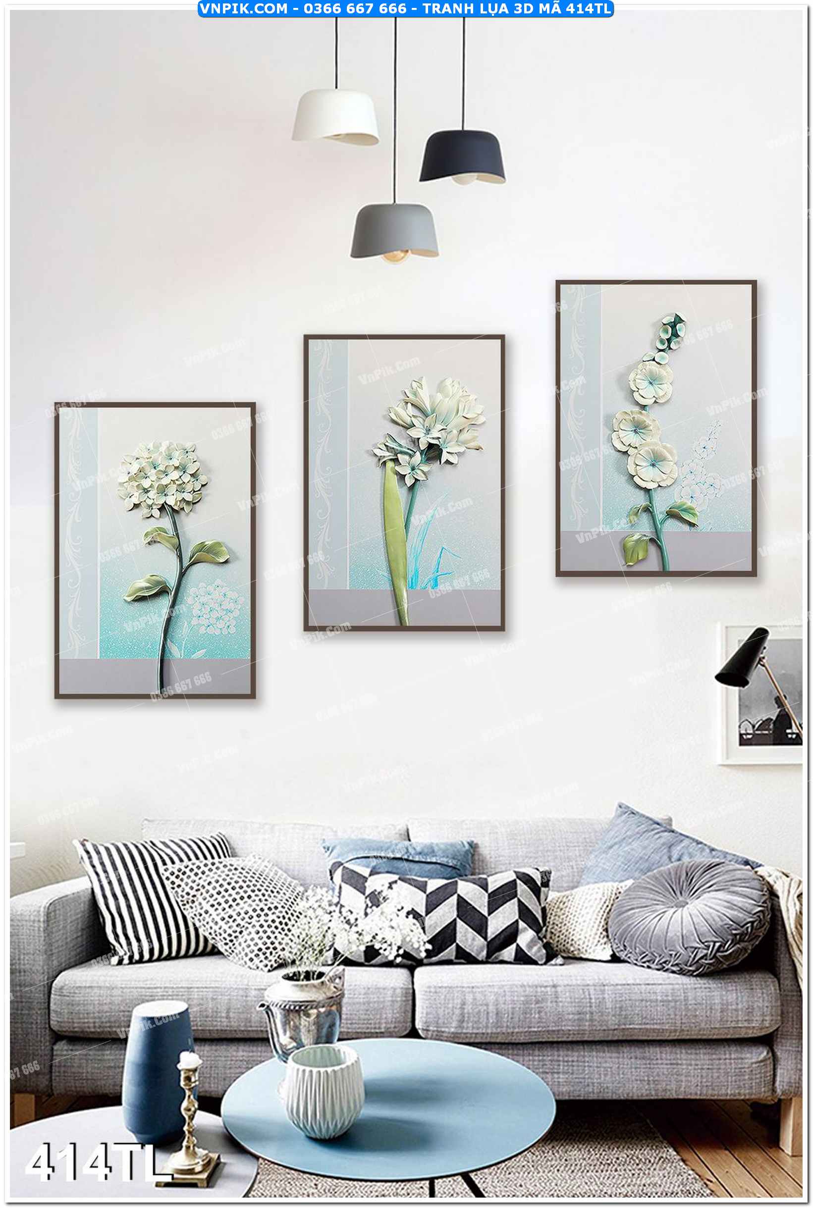 Tranh lụa 3D – Tranh trang trí dán tường 414TL