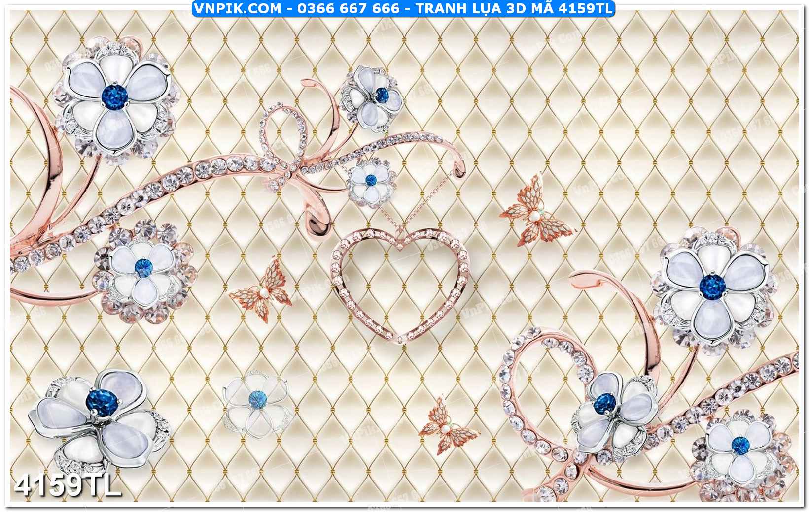 Tranh lụa 3D – Tranh trang trí dán tường 4159TL