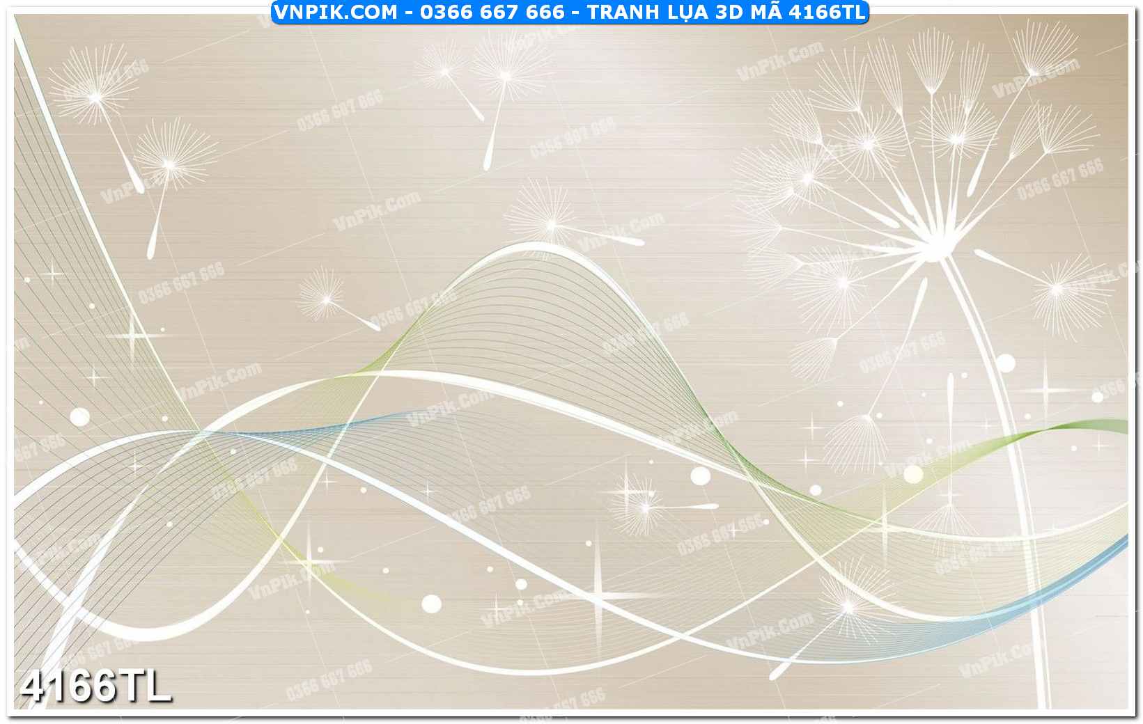 Tranh lụa 3D – Tranh trang trí dán tường 4166TL