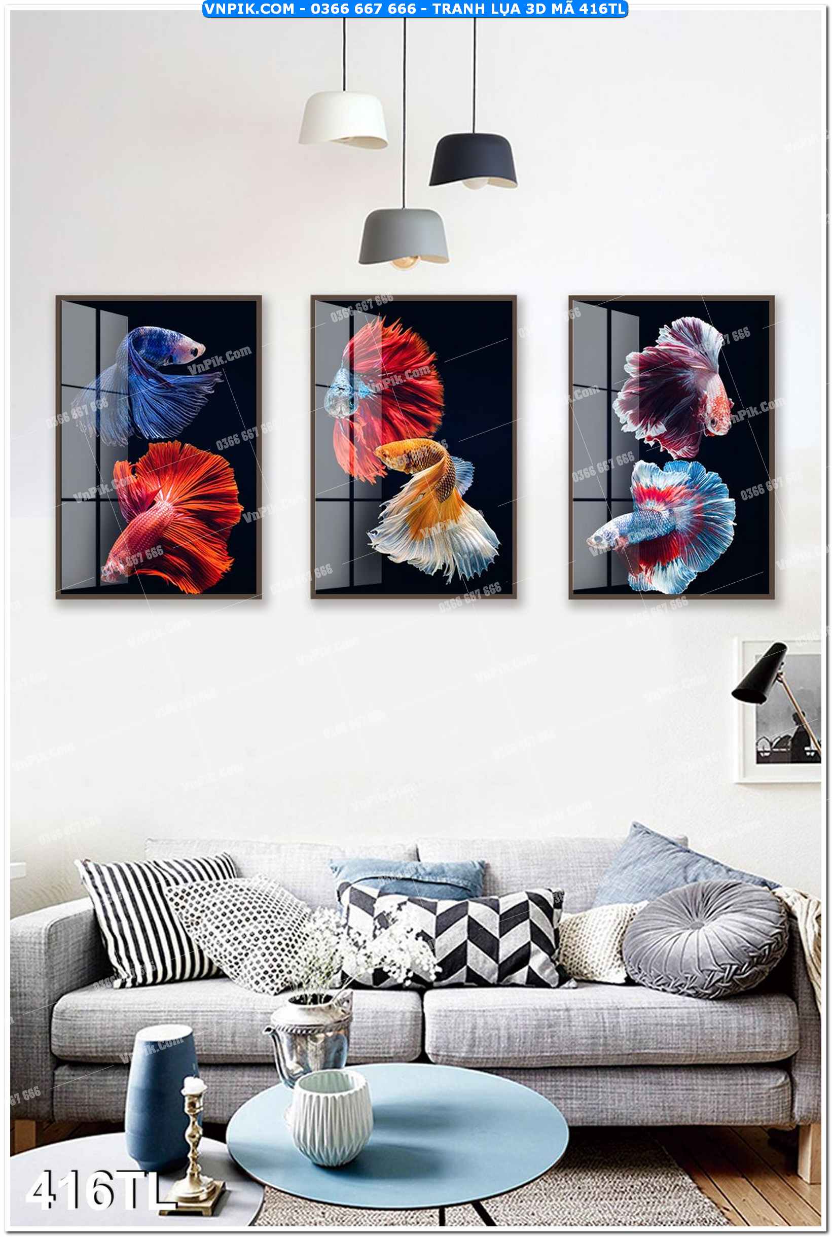 Tranh lụa 3D – Tranh trang trí dán tường 416TL