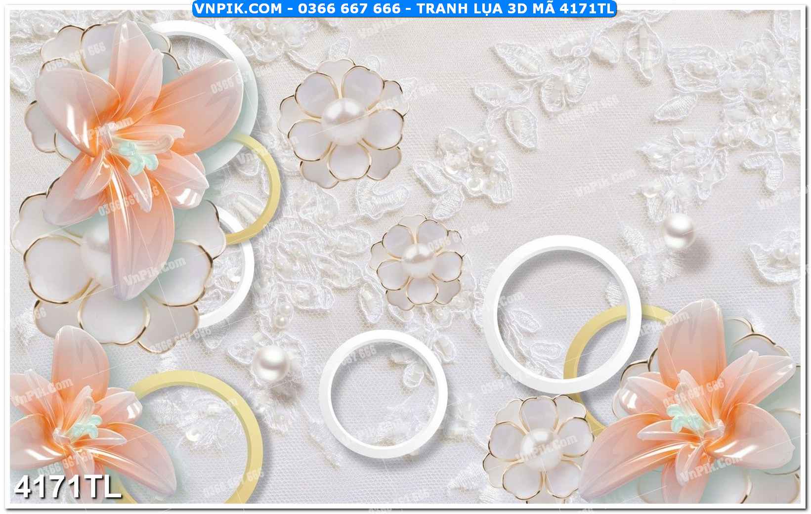 Tranh lụa 3D – Tranh trang trí dán tường 4171TL