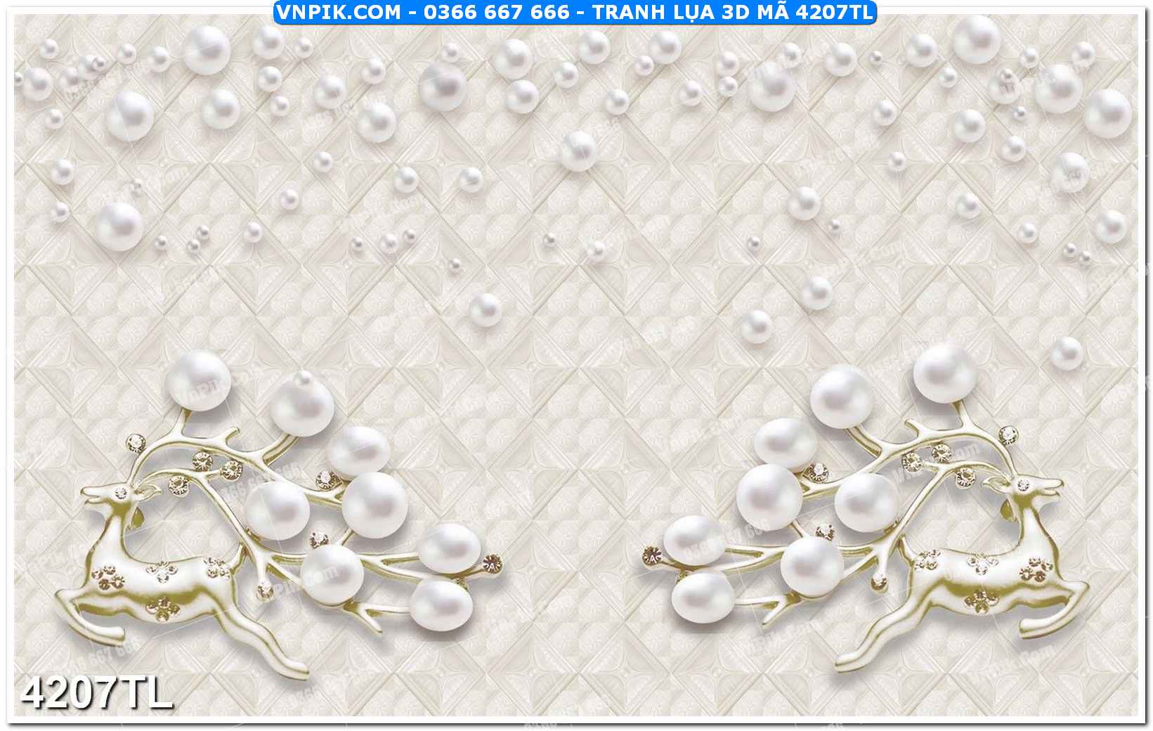 Tranh lụa 3D – Tranh trang trí dán tường 4207TL