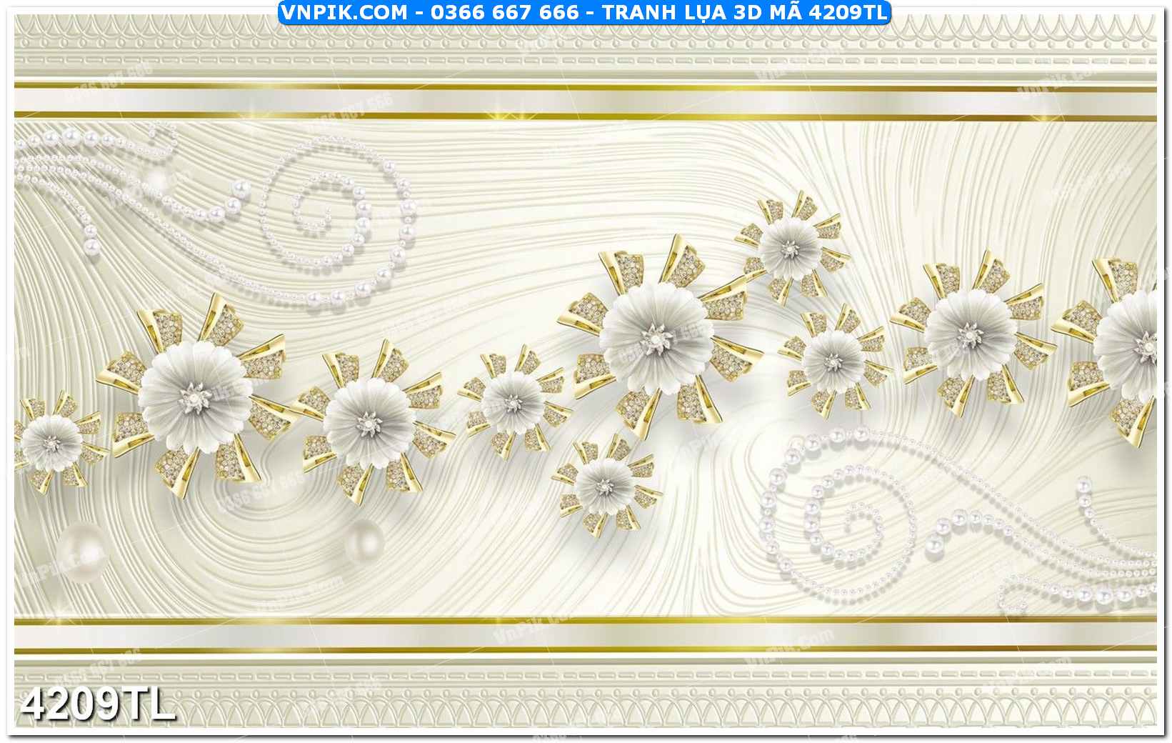 Tranh lụa 3D – Tranh trang trí dán tường 4209TL