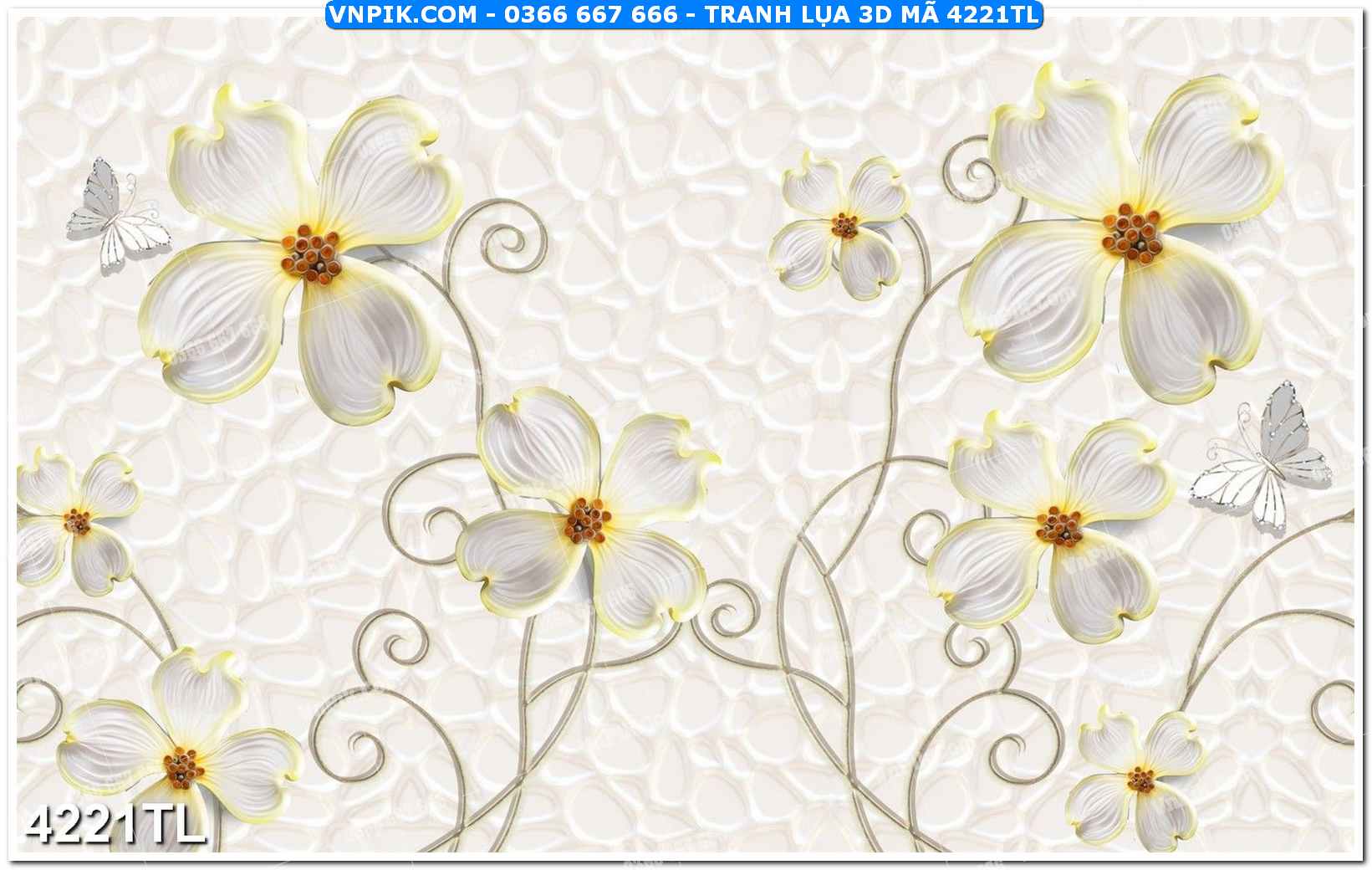 Tranh lụa 3D – Tranh trang trí dán tường 4221TL