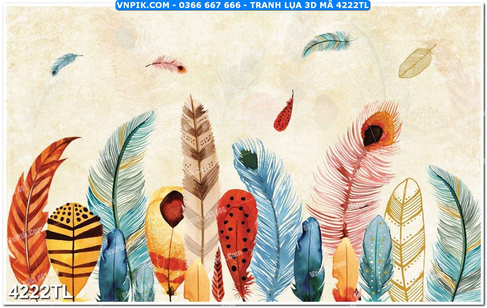 Tranh lụa 3D – Tranh trang trí dán tường 4222TL