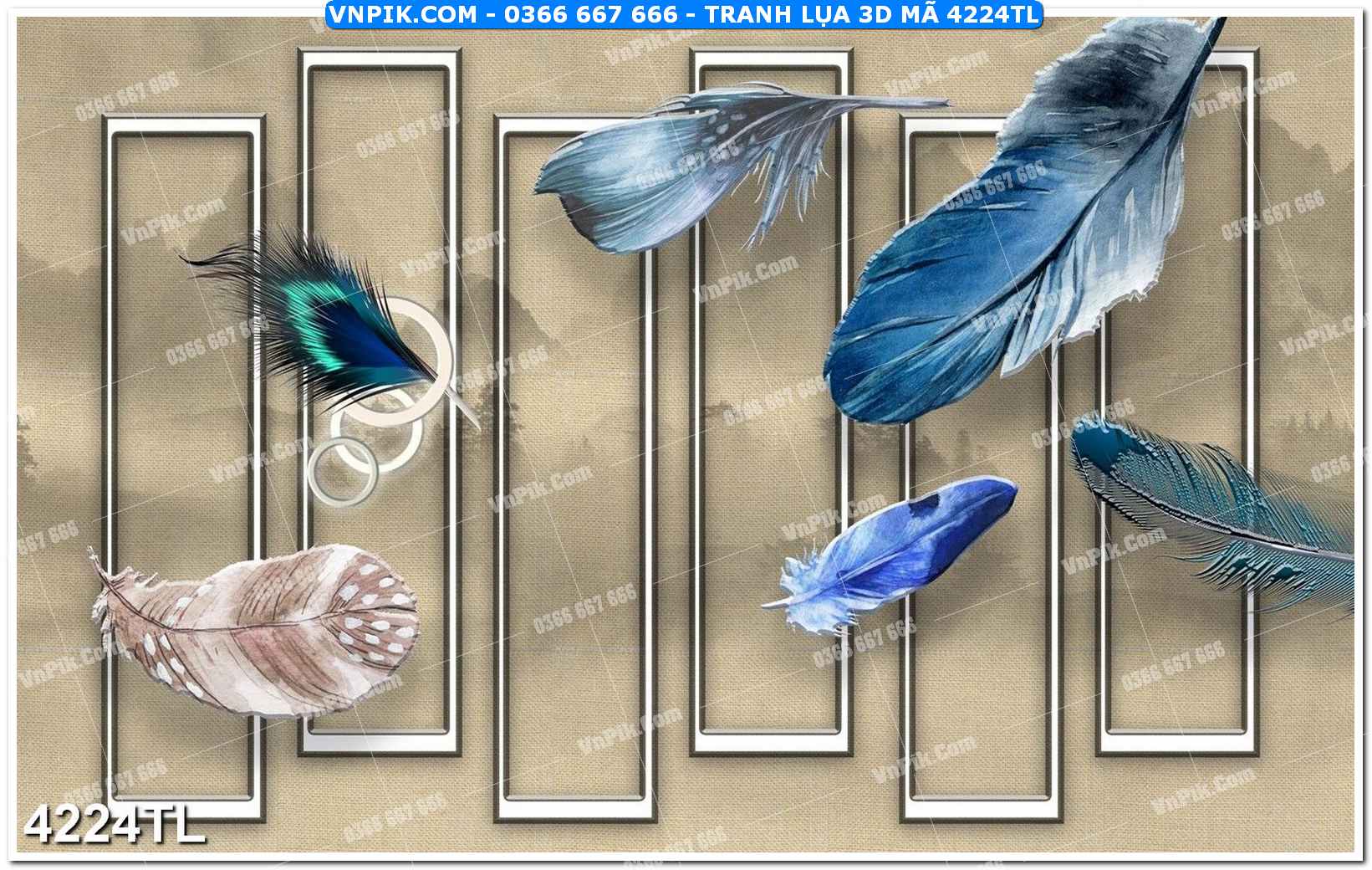 Tranh lụa 3D – Tranh trang trí dán tường 4224TL