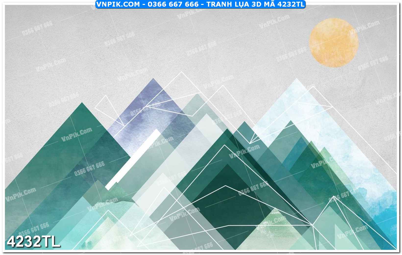 Tranh lụa 3D – Tranh trang trí dán tường 4232TL