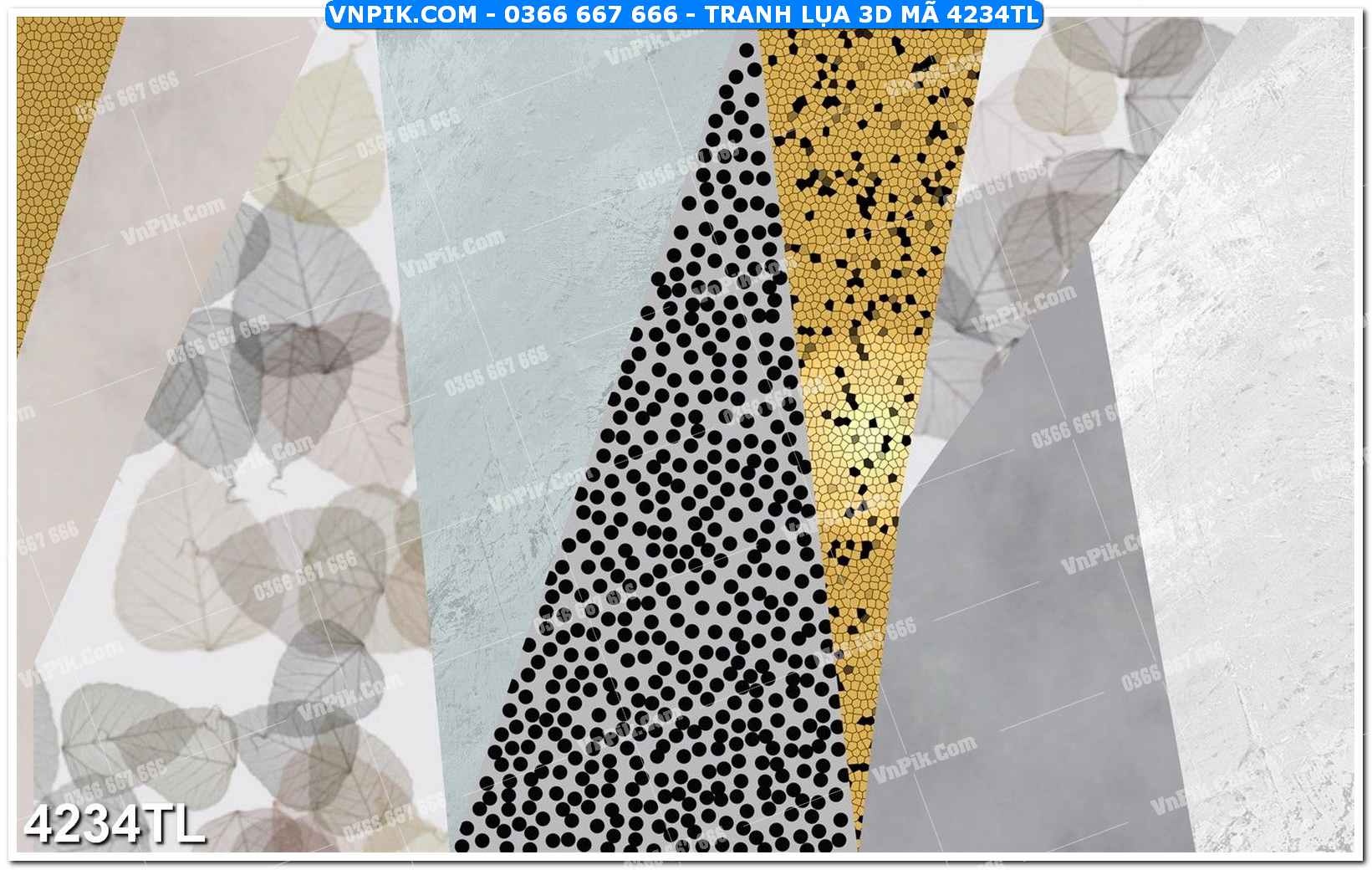 Tranh lụa 3D – Tranh trang trí dán tường 4234TL