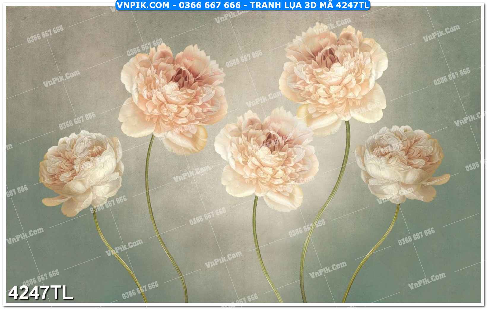 Tranh lụa 3D – Tranh trang trí dán tường 4247TL