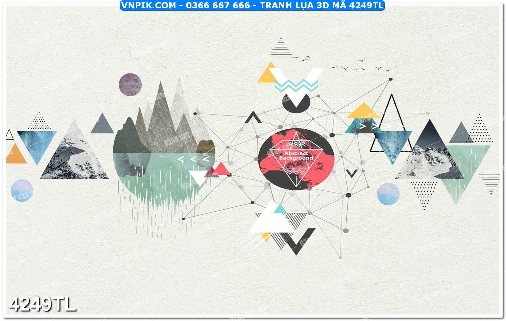 Tranh lụa 3D – Tranh trang trí dán tường 4249TL