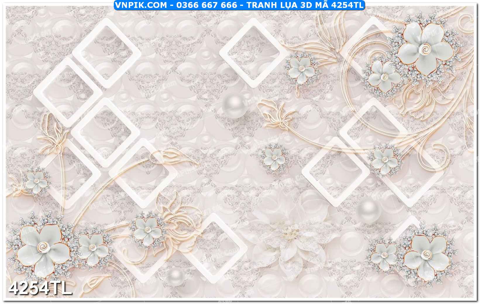 Tranh lụa 3D – Tranh trang trí dán tường 4254TL