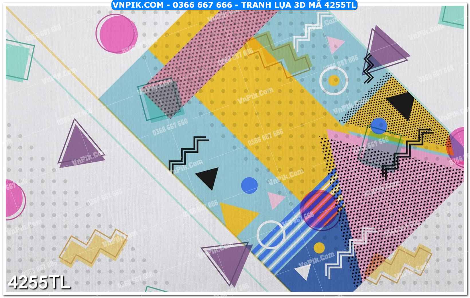 Tranh lụa 3D – Tranh trang trí dán tường 4255TL