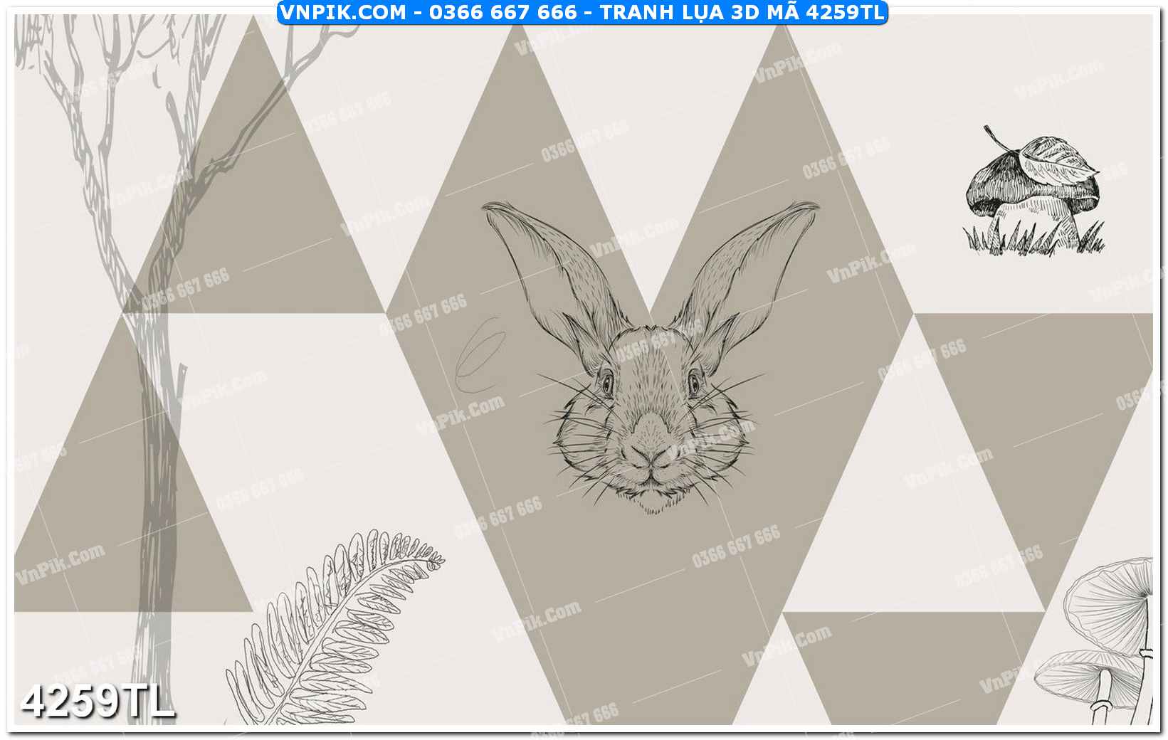 Tranh lụa 3D – Tranh trang trí dán tường 4259TL