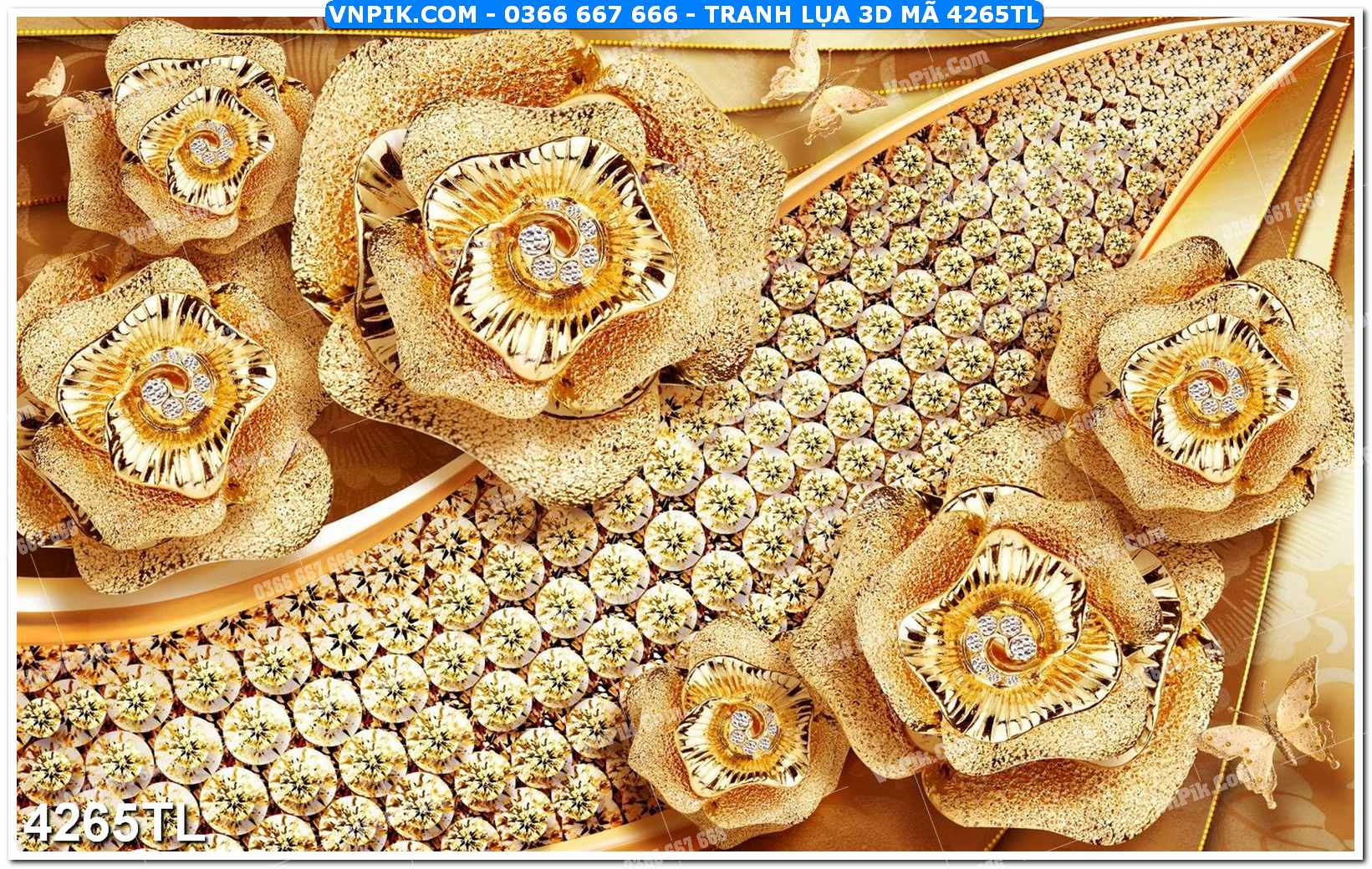 Tranh lụa 3D – Tranh trang trí dán tường 4265TL