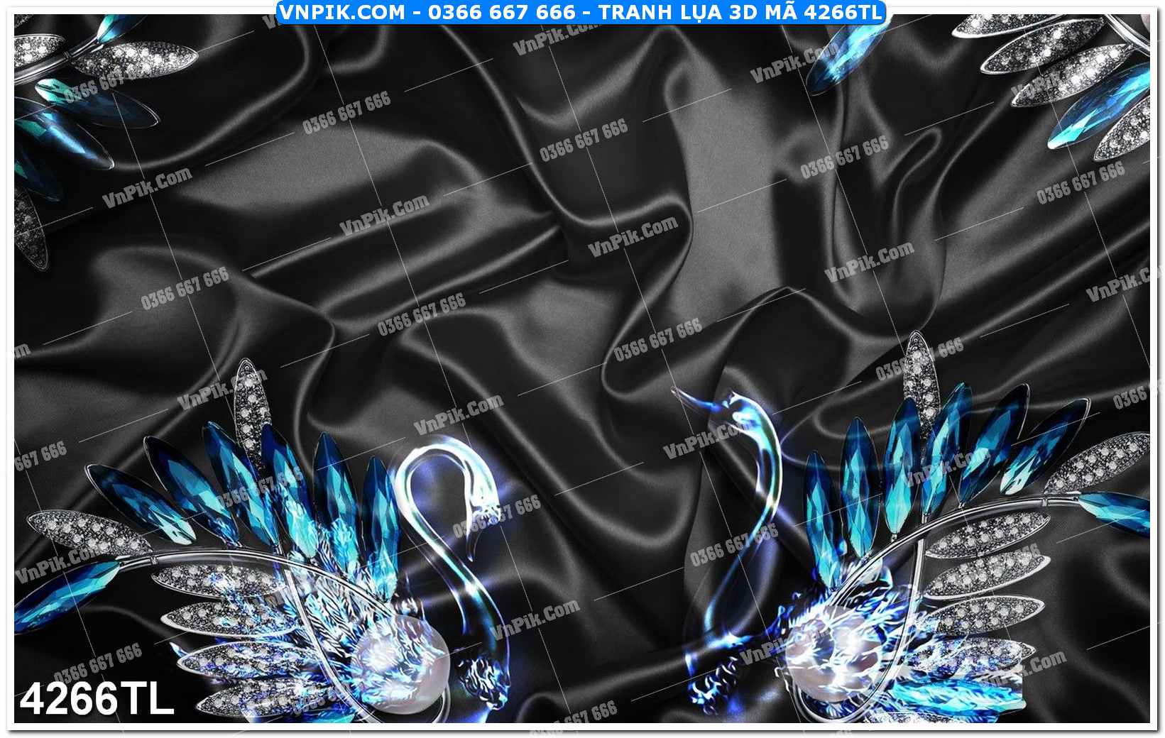 Tranh lụa 3D – Tranh trang trí dán tường 4266TL