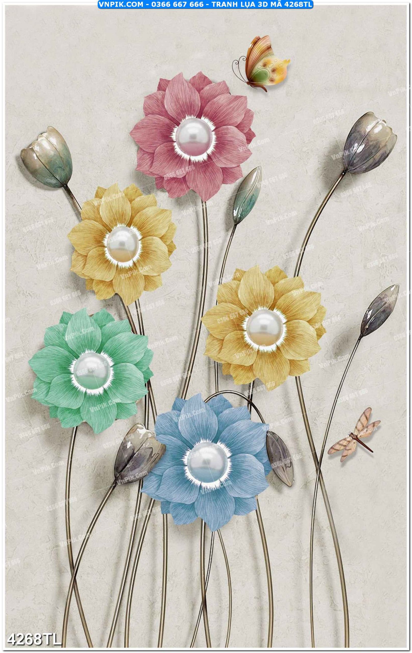 Tranh lụa 3D – Tranh trang trí dán tường 4268TL