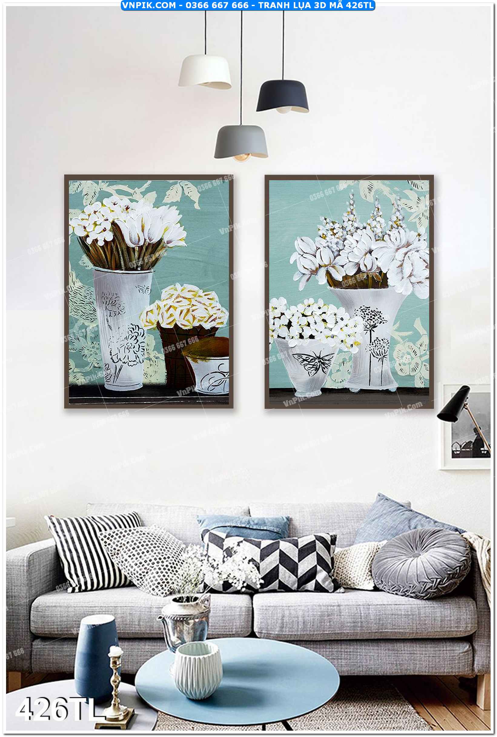 Tranh lụa 3D – Tranh trang trí dán tường 426TL