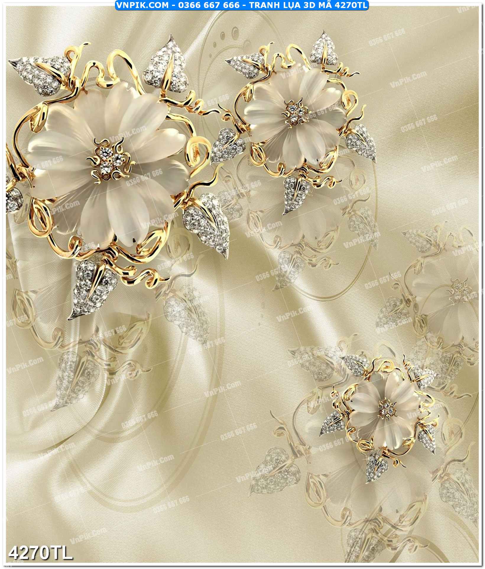 Tranh lụa 3D – Tranh trang trí dán tường 4270TL