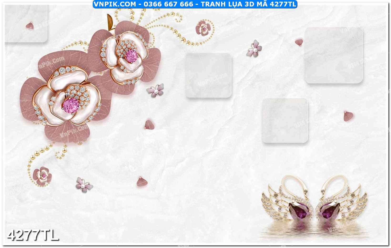 Tranh lụa 3D – Tranh trang trí dán tường 4277TL