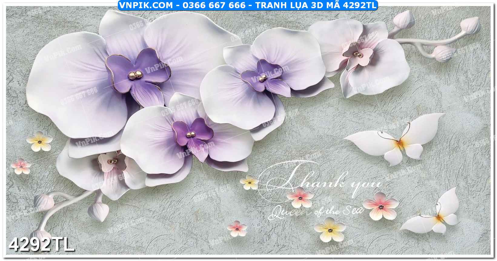 Tranh lụa 3D – Tranh trang trí dán tường 4292TL