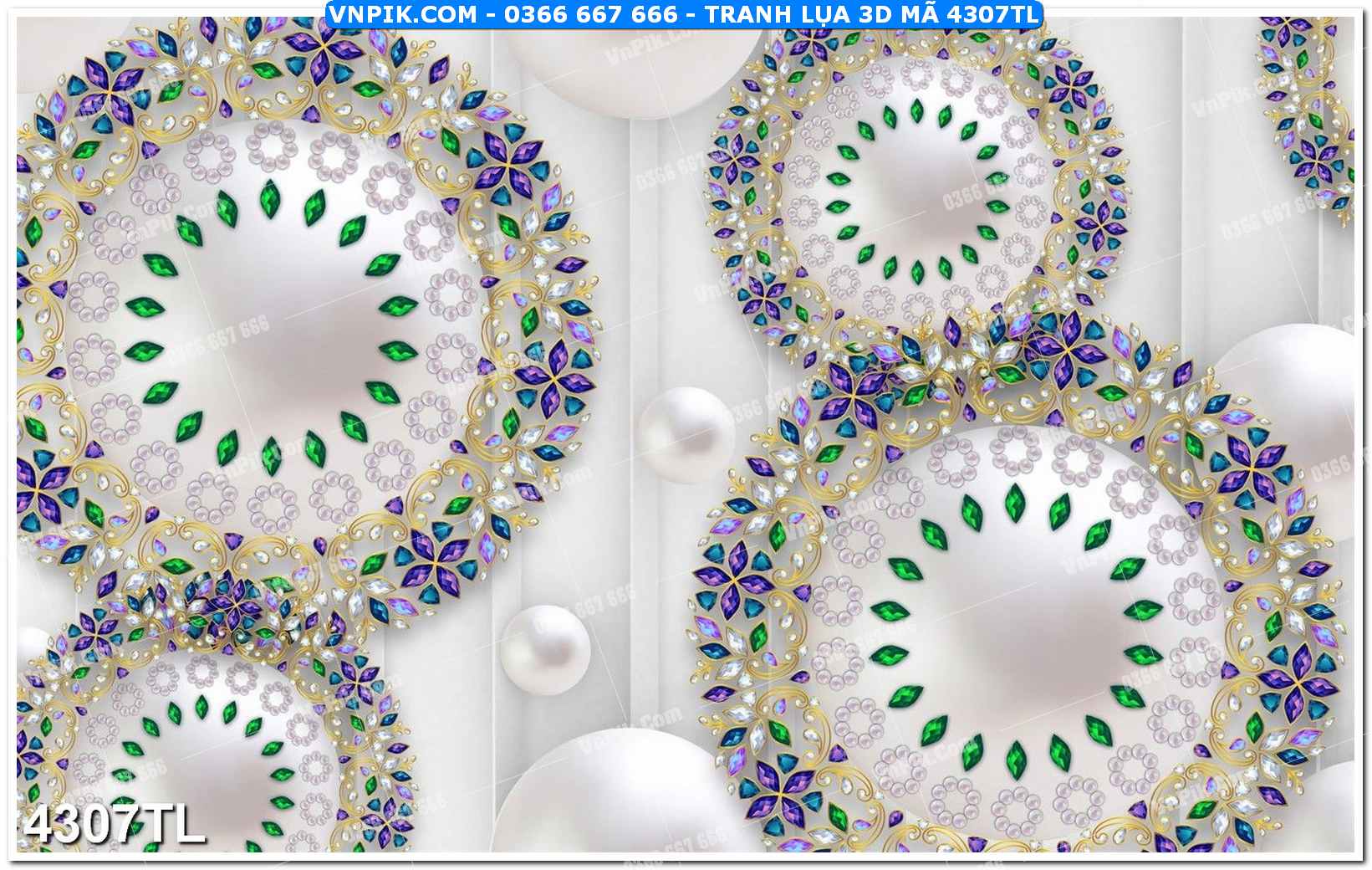 Tranh lụa 3D – Tranh trang trí dán tường 4307TL