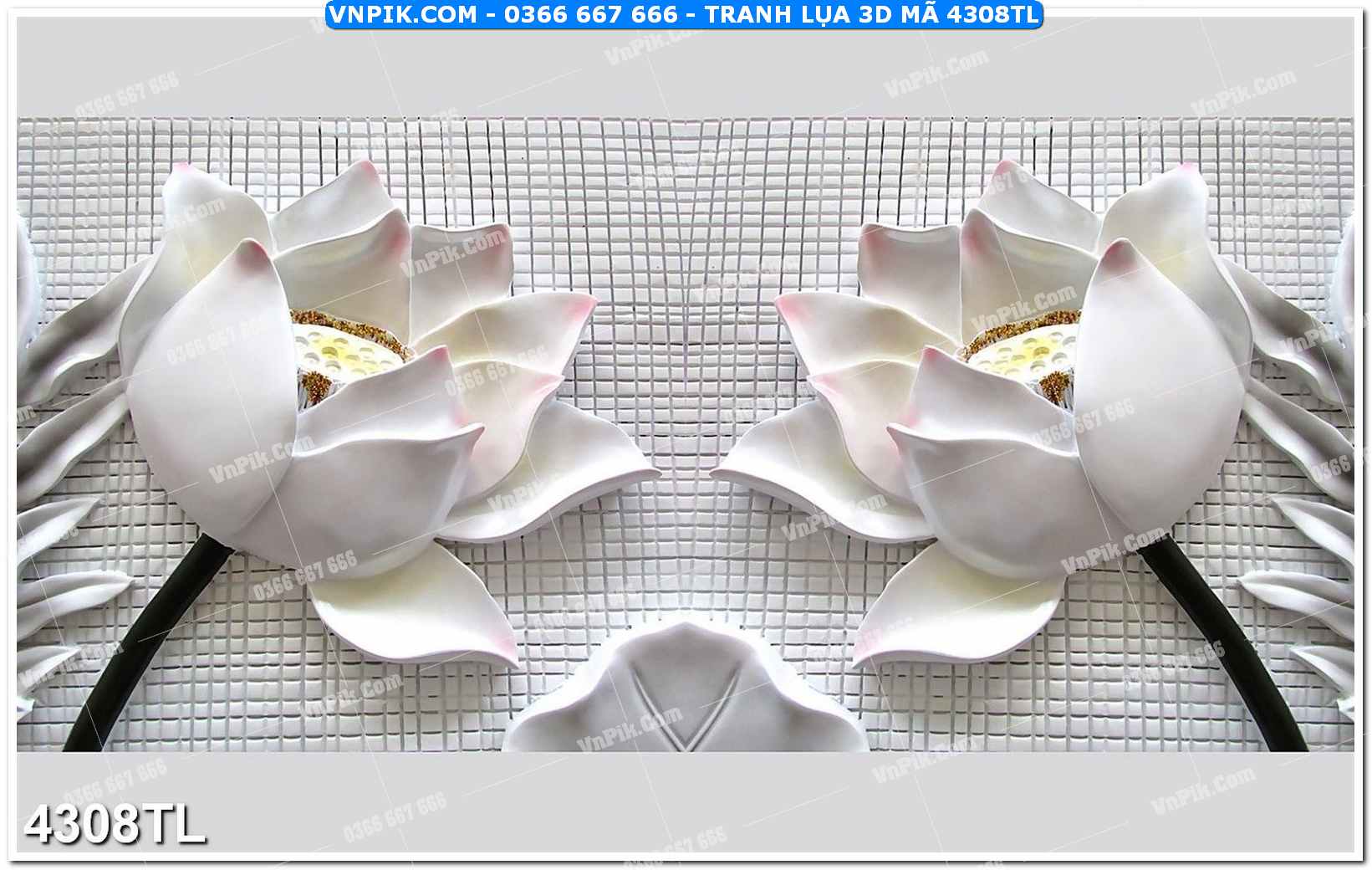 Tranh lụa 3D – Tranh trang trí dán tường 4308TL