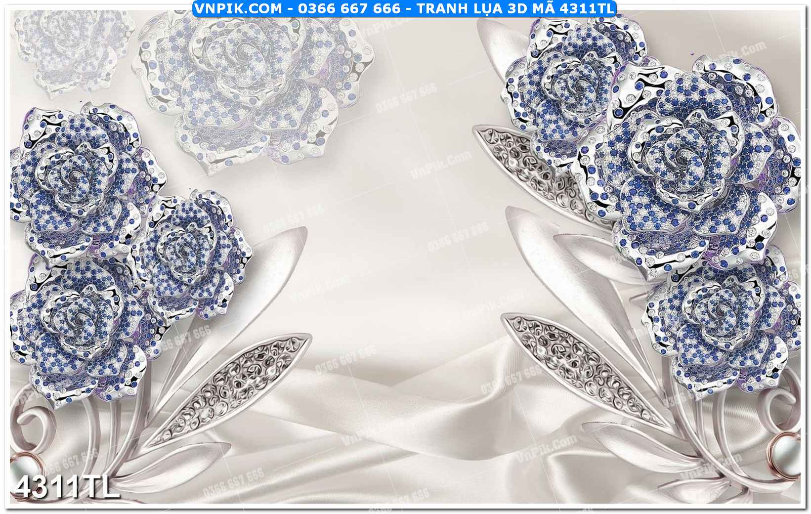 Tranh lụa 3D – Tranh trang trí dán tường 4311TL