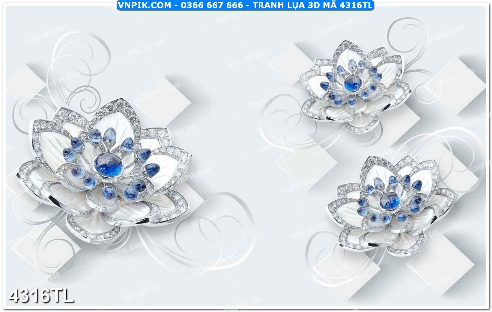 Tranh lụa 3D – Tranh trang trí dán tường 4316TL