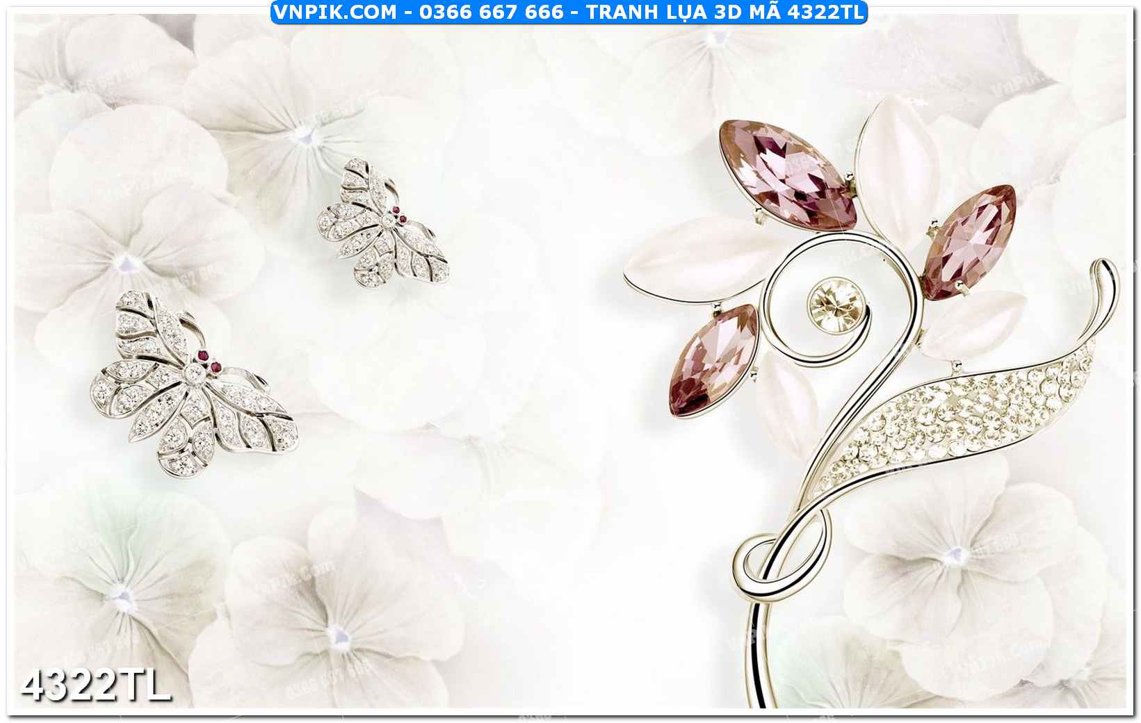 Tranh lụa 3D – Tranh trang trí dán tường 4322TL