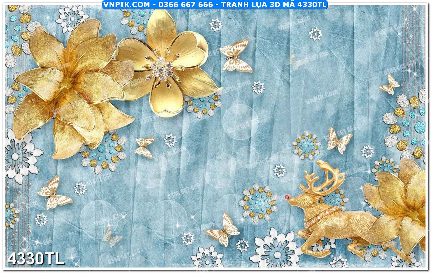 Tranh lụa 3D – Tranh trang trí dán tường 4330TL